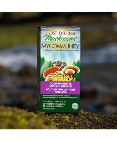 Host Defense MyCommunity Capsules Comprehensive Immune Support with 17 Mushroom Supplements Lion's Mane Chaga Mushroom Reishi Cordyceps Turkey Tail Certified Organic Vegetarian Capsules 60 count (Pack of 1) - Buy Online on GoSupps.com