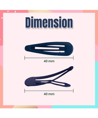 6Pcs 5CM Navy Snap Hair Clips for Girls & Women - School Colours Hair Accessories - Buy Online on GoSupps.com