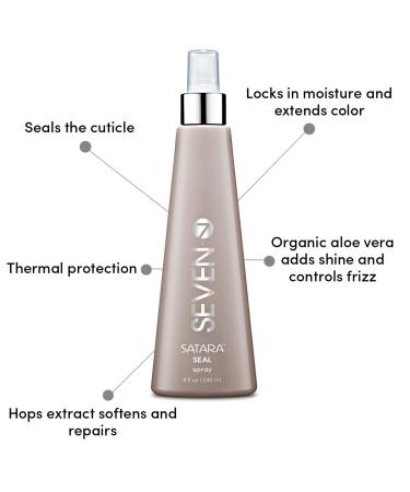 SEVEN Hair Care Satara Seal Heat Protection Spray for Hair Lightweight Hairspray for Women Cuticle Sealer Locks Moisture Anti Frizz Thermal Damage Defense Ideal Heat Protectant for Styling 8oz - Buy Online on GoSupps.com