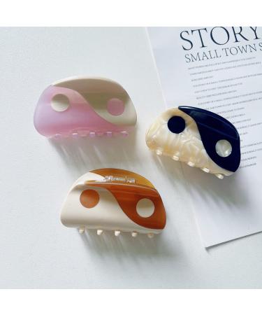 YIFEIJIAO Yin Yang Hair Clips - Large Coffee Color, Punk Goth Vintage Hair Accessories for Girlfriend, Aesthetic Present - Buy Online on GoSupps.com