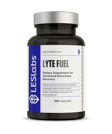 LES Labs Lyte Fuel Electrolyte Replacement Endurance Performance Muscle Cramping & Keto Support Magnesium Zinc Potassium & Chromium Non-GMO Supplement 100 Capsules