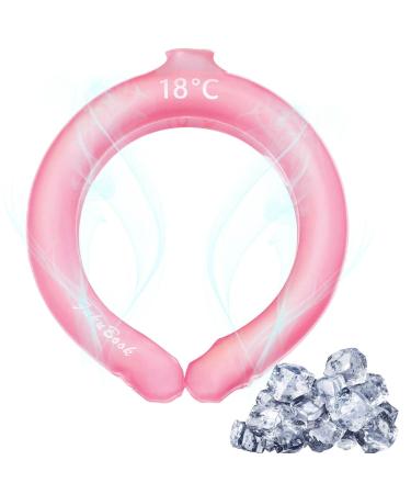 Neck Coo-ling Tube Wearable Cooling Neck Wraps for Heat Hands Cold Gel Ice Pack Reusable Neck Cooler for Commute and Outdoor Activities - Relief for Hot Flashes and Fever Pink