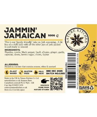 Nature Kitchen Jamin Jamaican Seasoning (Mild) 500G - Gluten-Free Vegan Cooking Blend for Marinades, Sauces, Frying, Baking & Grilling - Buy Online on GoSupps.com