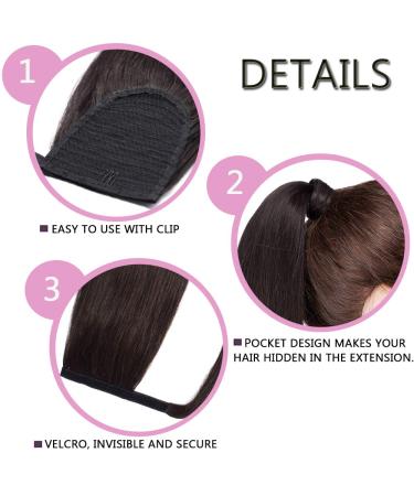 Buy SEGO Dark Brown Ponytail Hairpiece - Clip-in Remy Hair Extensions (20/50cm 95g) for Effortless Style - Buy Online on GoSupps.com