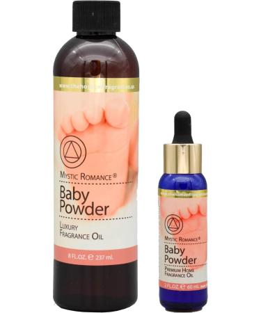 Baby Powder Fragrance Oil Set - 8oz & 2oz Bottles with Dropper - Buy Online on GoSupps.com