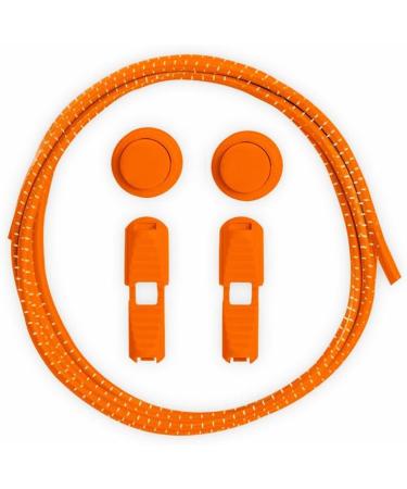 Yoczox Elastic Laces - 120cm Quick Lace-Up System Speed Locks & Comfort Senkel for All Shoe Types - 1 Pair Orange - Buy Online on GoSupps.com