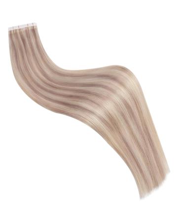 Ugeat 40cm Tape Extensions - Real Hair 50g Cold Glue Tape Extensions in Ash Blond (P18/613) - 20 Pieces Remy Human Hair Extensions - Buy Online on GoSupps.com