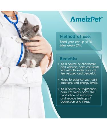 AmeizPet Calming Cat Treats - Healthy 65g (2.3oz) for Stress Relief | Buy Now for Happy Cats - Buy Online on GoSupps.com