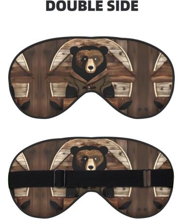 Buy Rustic Bear Eye Mask | Soft Elastic & Adjustable Sleep Mask for Men & Women | Nighttime Comfort in Black - Buy Online on GoSupps.com