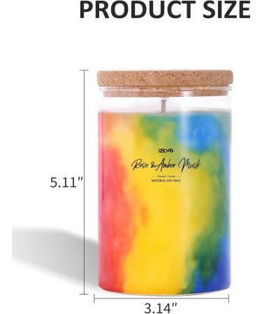 Buy IZIDDO Colourful Scented Candles - Rose & Musk Aromatherapy | 15oz Long Lasting Handmade Candles for Home Birthday Gifts & Aromatherapy - Buy Online on GoSupps.com