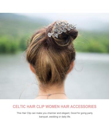 FRCOLOR Celtic Knot Hair Clips Vintage Viking Hair Accessories Antique Silver Hair Slide Stick Ponytail Holder Clip for Women Girls - Buy Online on GoSupps.com