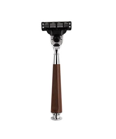Favali razor plane - Elegant Design Razor Hobel - 3 Razor Blades Razor Hobel (Fusion 3 Compatible) - High -quality razor planer - wet razor - made of walnut wood - Razor plane men and women
