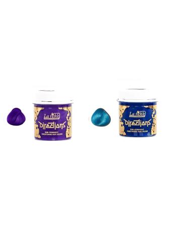 2 X La Riche Directions Semi-Permanent Hair Colour Dye Violet & Lagoon Blue Blue 2 count (Pack of 1)
