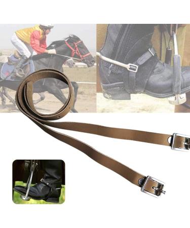 DASNTERED Spur Strap 2 Pcs PU Leather Horse Riding Straps with Adjustable Buckle Riding Sports Accessories black - Buy Online on GoSupps.com