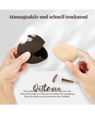 Qetlavee Silicone Makeup Bag & Brush Container Set | Portable Travel Essentials with Magnetic Snap Design (Brown) - Buy Online on GoSupps.com