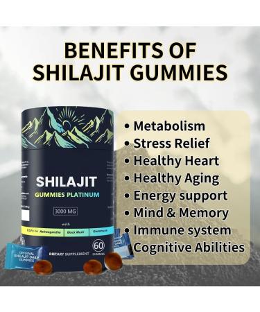100% Shilajit Gummy Platinum-Shilajit Gummies Pure Himalayan Platinum Shilajit 3000mg Gummies for Men Trace Minerals for Men&Women | Non-GMO | Travel Friendly | 60 Gummy 60 Count - Buy Online on GoSupps.com