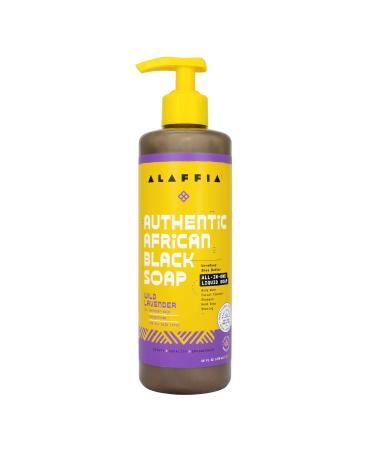Alaffia Skin Care  Authentic African Black Soap  All in One Body Wash  Face Wash  Shampoo & Shaving Soap with Fair Trade Shea Butter  Wild Lavender 16 Fl Oz Wild Lavender 16 Fl Oz (Pack of 1)