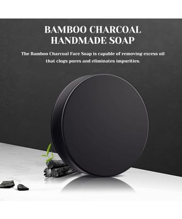 Trendyfave Bamboo Charcoal Soap Bar Oil Control Charcoal Soap Organic Handmade Soap Body Acne Wash Remove Acne Blackheads Dark Spot Natural Bar Soap for Face Body & Hand Soap Bar - Buy Online on GoSupps.com