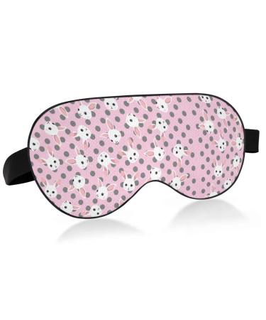 Haskirky Light Blocking Eye Mask Breathable and Adjustable Adult Men and Women Travel on Business Trips Yoga Meditation Light Smooth Comfortable Eye Mask Office Deep Sleep Goodies Cute Rabbit Pink