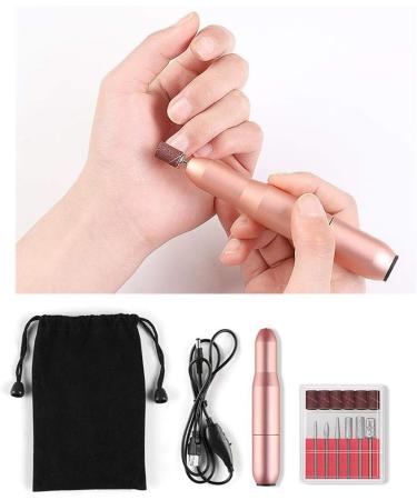 Electric Nail Drill kit Professional Nail File Portable Manicure Pedicure Drill Kit for Acrylic Nails Gel Nails Kit with Sanding Bands Nail Buffer Manicure Pedicure P Gold - Buy Online on GoSupps.com