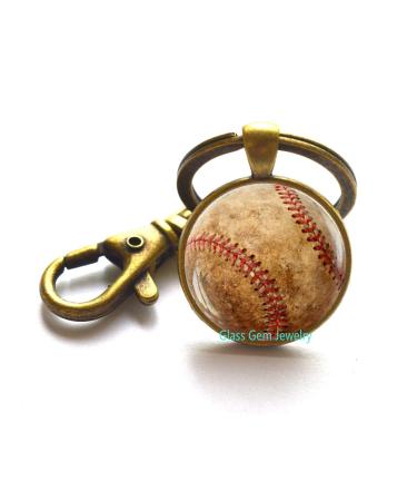 Baseball Key Ring, Baseball Keychain, Baseball Sport Jewelry, Mens Keychain, Baseball Player, Team Mom Baseball Gift, Baseball Fan Gift