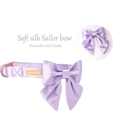 Unique Purple Silk Dog Collar with Bow | Durable XL Dog Collar for Weddings & Special Occasions - Buy Online on GoSupps.com