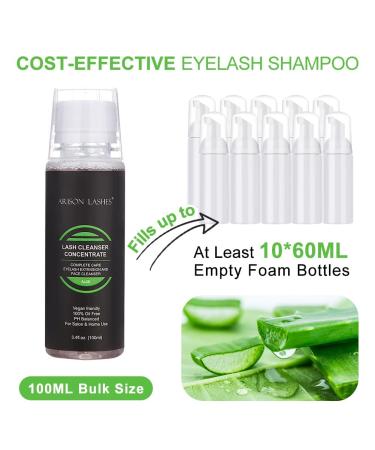 Professional Eyelash Extension Shampoo - 100ml Natural Foaming Cleanser with Aloe | Eyelashes Cleaning Concentrate - Buy Online on GoSupps.com