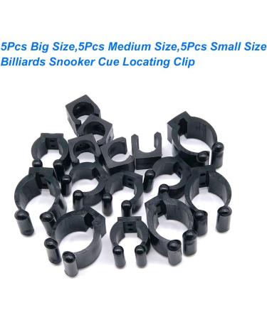 YXCX 15 Pcs Billiards Snooker Cue Clips - Pool Cue Holder Set (5 Big, 5 Medium, 5 Small Size) - Fishing Rod Clip Billiards Accessories - Buy Online on GoSupps.com