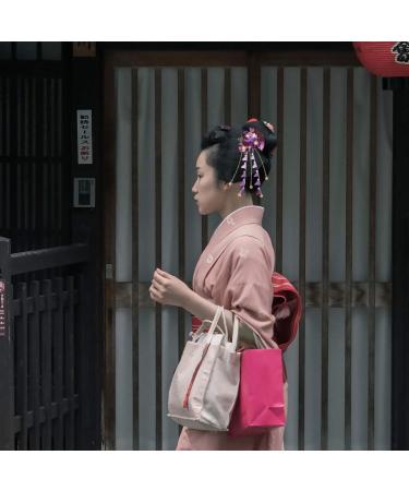 minkissy Japanese Kimono Hair Clip Hair Pin Tassel Flower Hair Pins Fans Shapes Hair Barrette Traditional Chinese Hemp Headpiece (Purple) - Buy Online on GoSupps.com