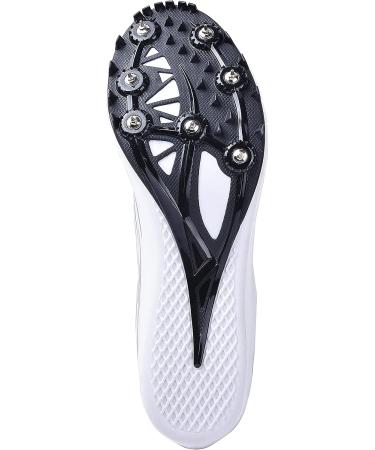 muchflash Unisex Track and Field Spike Shoes - Lightweight Running Sneakers for Youth - White/Black - Buy Online on GoSupps.com