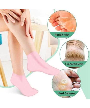 Duontyye 4 Pairs Full Foot Moisturizing Anti-Cracking Silicone Socks Foot Protectors to Prevent Heel Dryness Beach Socks Pink Easy to Use - Buy Online on GoSupps.com
