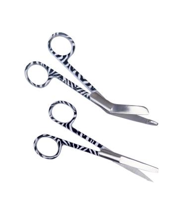 Nursing Scissors Set WITH ENGRAVING - Nurse Accessories - Gift (Zebra)