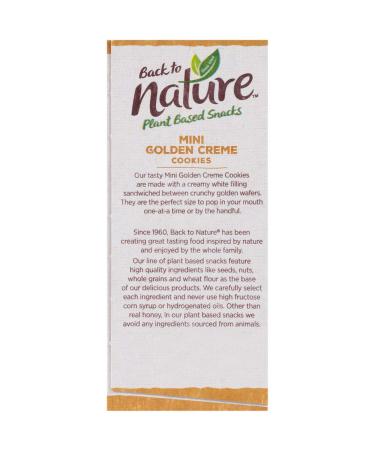 Back To Nature Non-GMO Mini Golden Creme Cookies - 1oz Grab & Go Bags (6 Count) - Buy Online on GoSupps.com