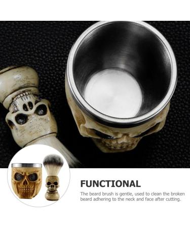 Exceart Vintage Skull Razor Brush Kit | Wooden Handle Shaving Brushes for Men | International Shipping Available - Buy Online on GoSupps.com