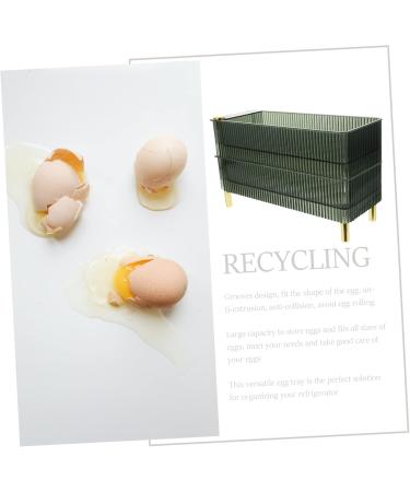 Healeved Box Container Plastic Organizer Preservation Household Eggs Fridge Home Multi-layers re-usable Green 26.5X16X10CM - Buy Online on GoSupps.com