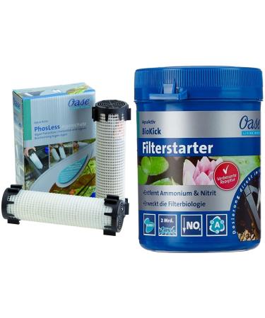 Oasis phosphate binder aquaactiv phosless algae protection & 43138 aquaactiv biokick 200 ml for 10 000 l pond bacteria starter bacteria for fish pond garden pond swimming pond bundle with biokick 200 ml