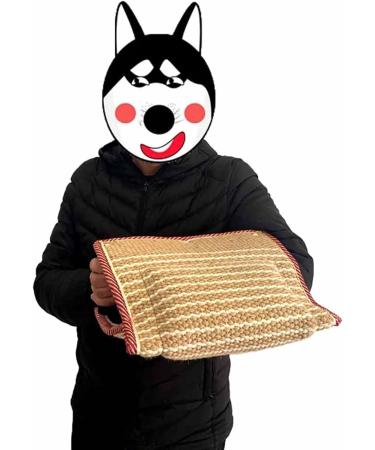 Dog Bite Pillow - Jute Wedge Tug Toy Training Sleeves Safe Biting Pad with 3 Comfortable & Strong Handles for K9 Schutzhund Work Dog Young Dogs Puppy Playing Training - Buy Online on GoSupps.com