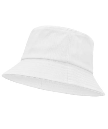 Durio Bucket Hat for Women Teens Travel Summer Womens Bucket Hats Packable Beach Sun Hat One Size A a White