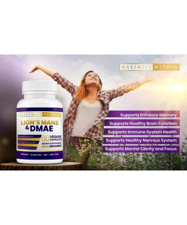 Maximize Within Lion's Mane & DMAE Capsules | Enhance Memory Boost Mental Clarity & Focus | 60 Count - Buy Online on GoSupps.com