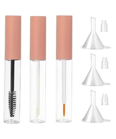 Empty Mascara Tube and Wand Clear Mascara Tube Mascara Containers Empty 3PCS 10ml Empty Lip Gloss Tubes Transparent Empty Eyeliner Tube with Rubber Inserts and Funnels for DIY Castor Oil Type 2 1 Set Type 2