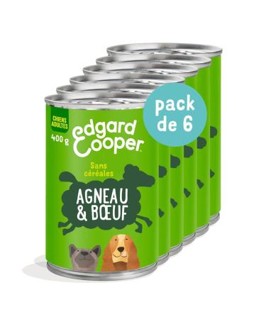Edgard & Cooper Dog P t (Lamb & Beef 400g x 6) Grain Free Fresh Meat & Quality Protein Real Ingredients for Dogs Hypoallergenic No Added Sugars