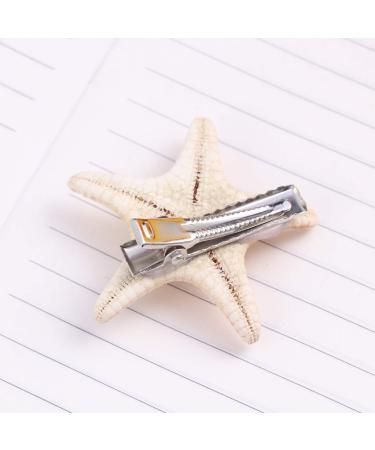 Handmade Natural Sea Star Hair Clips - Set of 2 | Cute Starfish Hair Pins for Girls, Kids & Women | Random Size - Buy Online on GoSupps.com