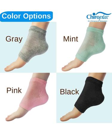 Chiroplax Vented Moisturizing Heel Socks - 2 Pairs (Mint) | Gel Lining Spa Sleeve Toeless Socks for Dry Cracked Heels - Buy Online on GoSupps.com