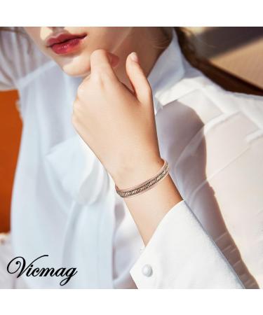 Vicmag Copper Bracelet for Men & Women - Magnetic Therapy 99.9% Pure Copper Adjustable Size Gift Box Included - Woven Three-Color Design - Buy Online on GoSupps.com