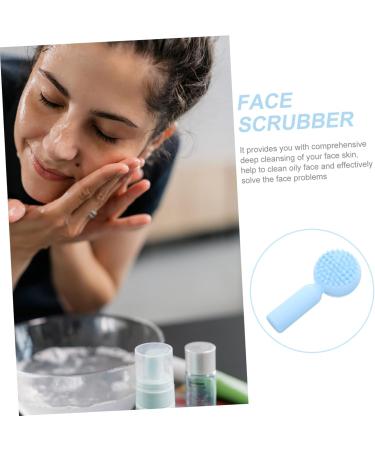 POPETPOP Silicone Face Brush Facial Exfoliator Scrubber Facial Bridges Exfoliating Facial Brush Pore Scrubber Face Scrubbers Exfoliating Face Scrubber Miss Manual Silica Gel Scrub Brush 11x5cm Sky-blue - Buy Online on GoSupps.com
