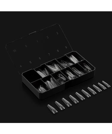 Apres Nail Gel-X Sculpted Coffin Extra Long Tips & Extend Gel Bundle | 500 Tips & 15ml Extend Gel Gold | Premium Quality | 10 Sizes 0-9 | 2022 Version - Buy Online on GoSupps.com
