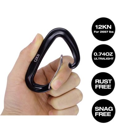 Hikemax 7075 Aluminum Carabiners - Heavy Duty Clips for Hammocks, Camping Accessories & Keychains | 12 KN Strength - Buy Online on GoSupps.com