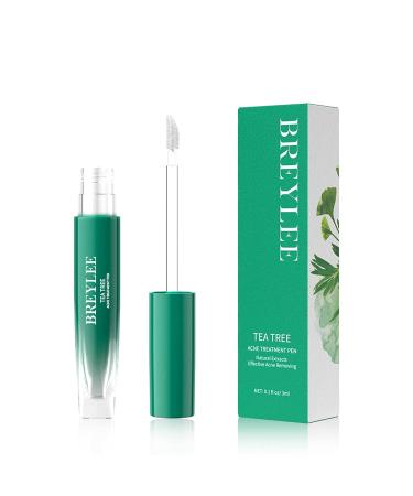 Acne Treatment Applicator  Tea Tree Oil Serum Pen BREYLEE for Prone Face Sensitive Skin Care  Pimples Acne Remover  with Hamamelis Virginiana  Ginger  Niacinamide  Vegan  Clean & Travel Convenient
