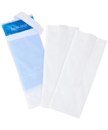 COM-FOUR 3x Premium Re-Weg Vlies cover for cold & warm multiple-gel compress |Gel-cool pack protective cover with rubber band for protection and a safe stop premium reusable 03 pieces