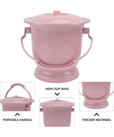 Angoily Chamber Pot with Lid Handle Urine Pots Bedpan Urine Bucket Potty Urinal Bottles for Home Pink - Buy Online on GoSupps.com